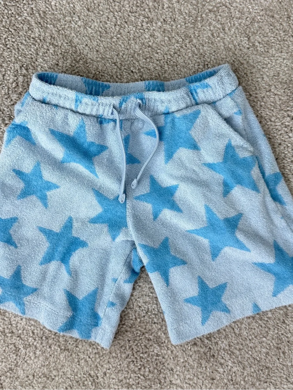 Target Cat & Jack Toddler Terry Cloth Shorts and Tee Set in Blue Stars, size 4T